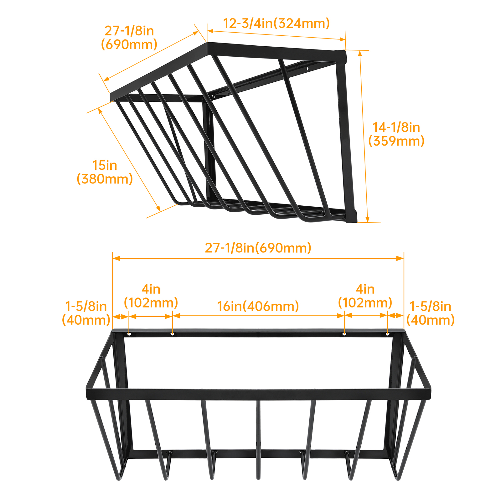 Universal Premium Quality Hay Feeder Rack Wall-Mounted Livestock Feeder ...