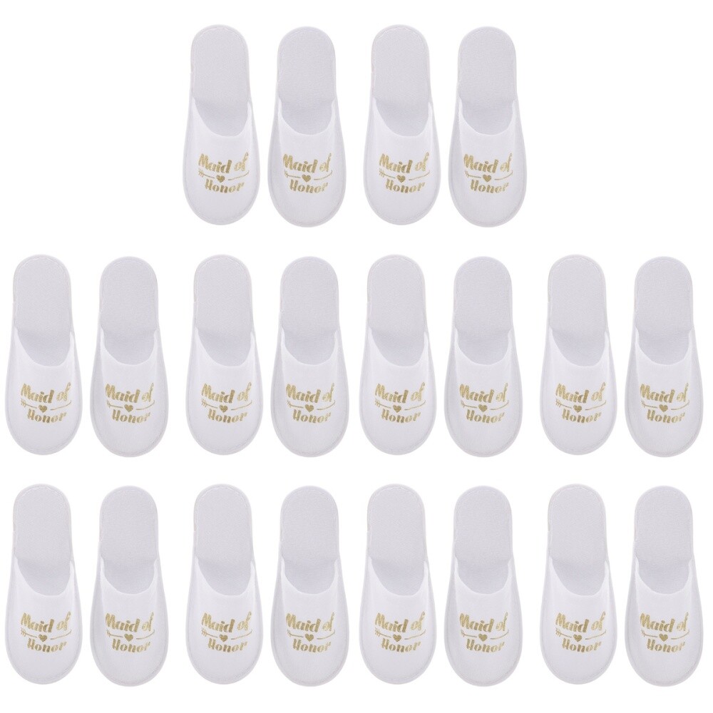 PANTOFOLA D’ORO Pantofole monouso da damigella d'onore 5 pezzi matrimonio per ospiti sposa doccia regali
