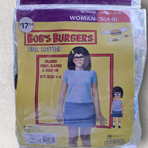 Bob's Burgers Tina Cosplay Costume Womens Sz Small 4-6 Halloween NO GLASSES