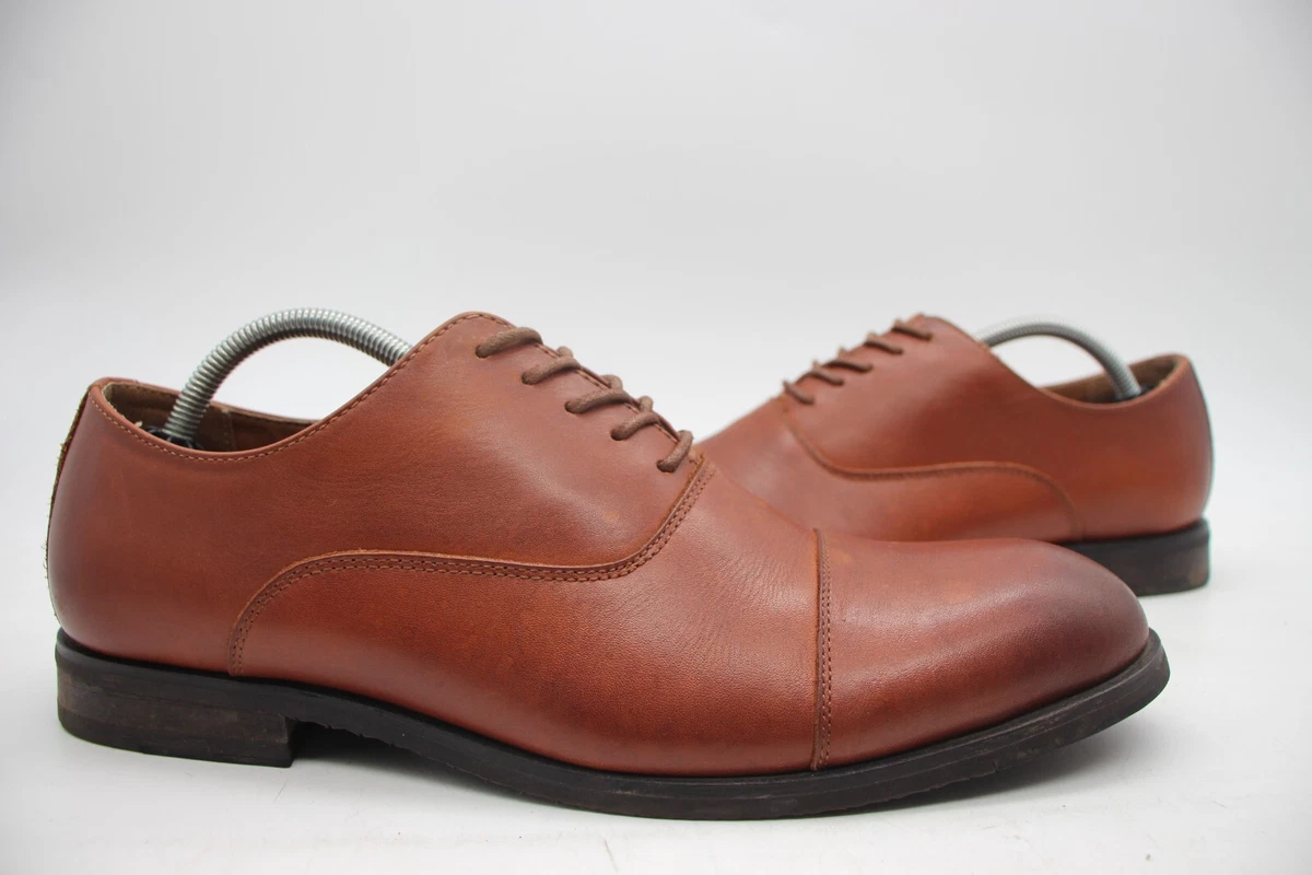 Frye Cognac Tan Scott Men s Size 10.5 Cap Toe Lace Leather Oxford