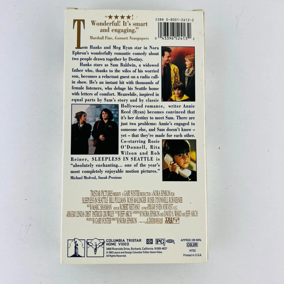 Sleepless in Seattle VHS Video Tape Tom Hanks, Meg Ryan - Image 2 of 2