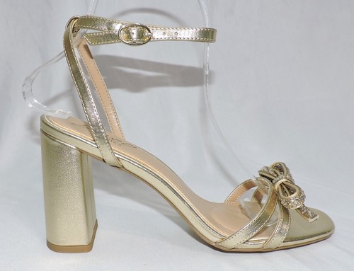 Jewel Badgley Mischka Size 6 1/2 Gold Event Party Wedding Heels Rhinestones - Picture 2 of 16