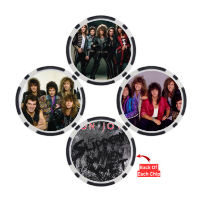 Bon Jovi Top 100 Musicians Of All Time Set Of 3 Poker Chips