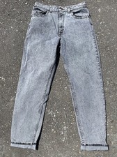 Vintage Levi's 550 BLACK Tab Mens ACID WASH Denim Jeans 34x32 USA MADE Barrel