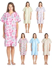 Casual Nights Women's Floral Woven Snap-Front Lounger House Dress