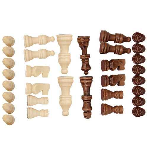 32PCS Wooden International Chess Game Set Wood Pieces Without Chessboard Gift - Picture 6 of 12