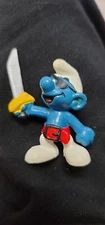 Smurfs 20104 Pirate Smurf Eye Patch Sword Vintage Figurine PVC Toy 70’s (JF21