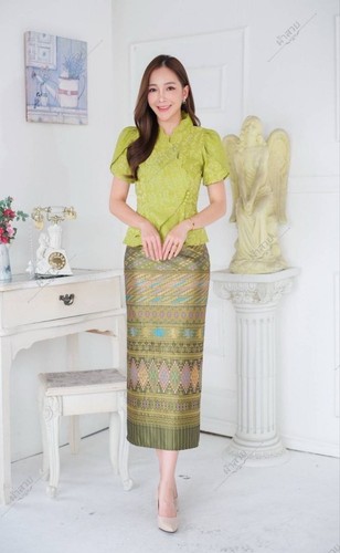 LAOS/THAI TRADITIONAL LACE/SILK BLOUSE SHIRTS - #05 Chest Sizes 32" - 46" - Picture 60 of 103