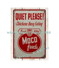 MOCO FEEDS QUIET PLEASE metal tin sign nostalgic garage shop metal wall art
