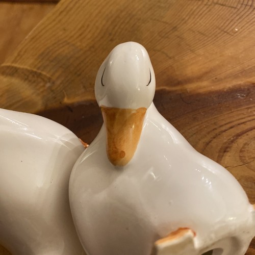 Vintage Keramik Enten Figuren weiß schlafen sehr süß 2er Set AUSZEICHNETER ZUSTAND - Bild 3 von 6