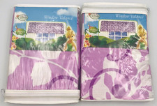 Two 2 Disney Fairies Purple Floral Window Valance Standard Sz 84" x 15" New