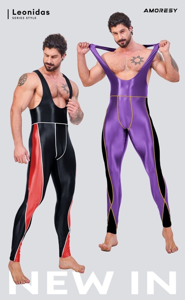 Maillot de corps en coton lycar pour homme, combinaison de lutte, sous vêtement moulant, Sexy