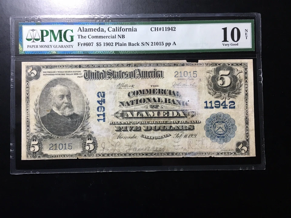National Bank Note Alameda California PMG Graded Net10 Vgood - Image 3 of 4