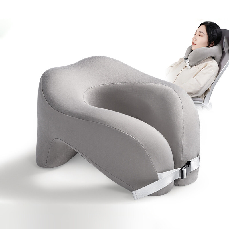 Travel Pillow U-Shape Pure Memory Foam Neck Pillow For Airplane Office Nap-v