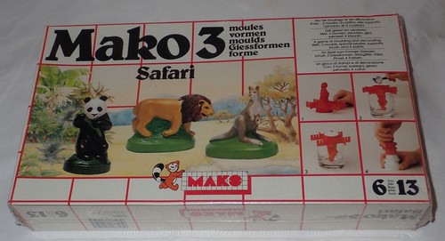Vintage New In Box MAKO 3 SAFARI A Game of Moulding and Decorating Animal Molds - Picture 4 of 5