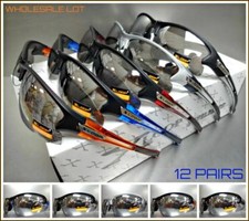 WHOLESALE LOT Men's PREMIUM CYCLING FISHING GOLFING WRAP SUN GLASSES 12 Pairs