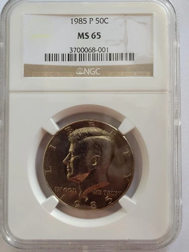 1985 P JOHN F. KENNEDY 1/2 DOLLAR 50C NGC MS 65   #K271