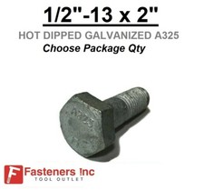1/2-13 x 2" Structural Bolt Heavy Hex Cap Screw A325 Galvanized 1/2"-13
