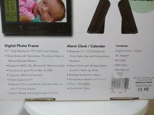 Spe(tare Timeframe 7" Digital Picture Frame and Clock NEW - Picture 4 of 4