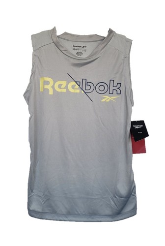 Reebok (New) Big Kids Boy's A-Shirt Tank Top Muscle Graphic Shirt Stacked Logo - Picture 3 of 12