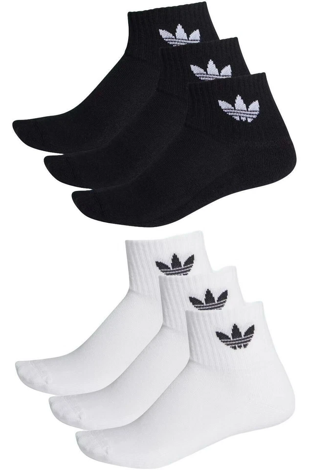 Adidas Men's Socks Mid-Crew Length Ribbed Cuff Athletic Performance Socks
