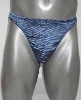 NEW MEN'S BLUE SILK THONG M & L