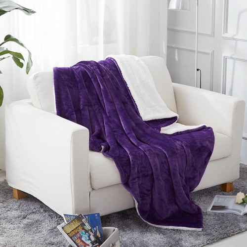 Manta Sherpa Lanzamiento Cama Difusa Lanza Manta Reversible para Sofá - Imagen 11 de 35