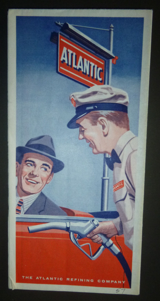 1957 Ohio Indiana Atlantic oil gas road map eBay
