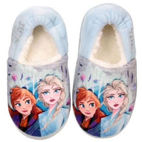 GIRLS DISNEY FROZEN PRINCESS ANNA & ELSA GLITTER SLIP ON SLIPPERS UK