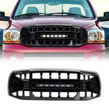 Glossy Black Armor Grille Woff-road Lights For 06-09 Dodge Ram 1500 2500 3500 Glossy Black Armor Grille Woff-road Lights For 06-09 Dodge Ram 1500 2500 3500