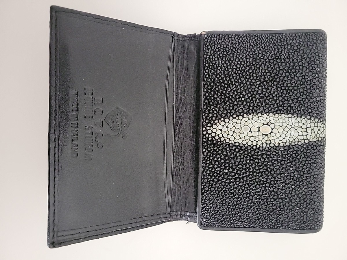 ROTA Genuine Stingray Trifold Wallet with Brass Coin Clasp