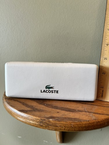 AUTHENTIC white Lacoste eyeglass/ sunglass hard case, alligator logo 