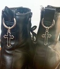 Silhouette Cross Boot Jewelry Charm Pendant Accessories Goth Punk