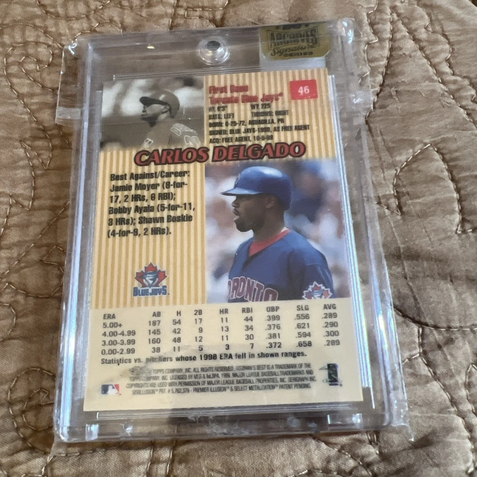 Autógrafo Topps Archives Carlos Delgado/10 Bowman’s Best Encased Auto Foto 2 de 2