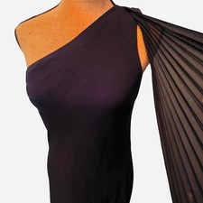 Ralph Lauren Evening Gown Womens 8 Black One Shoulder Maxi Cape  Formal