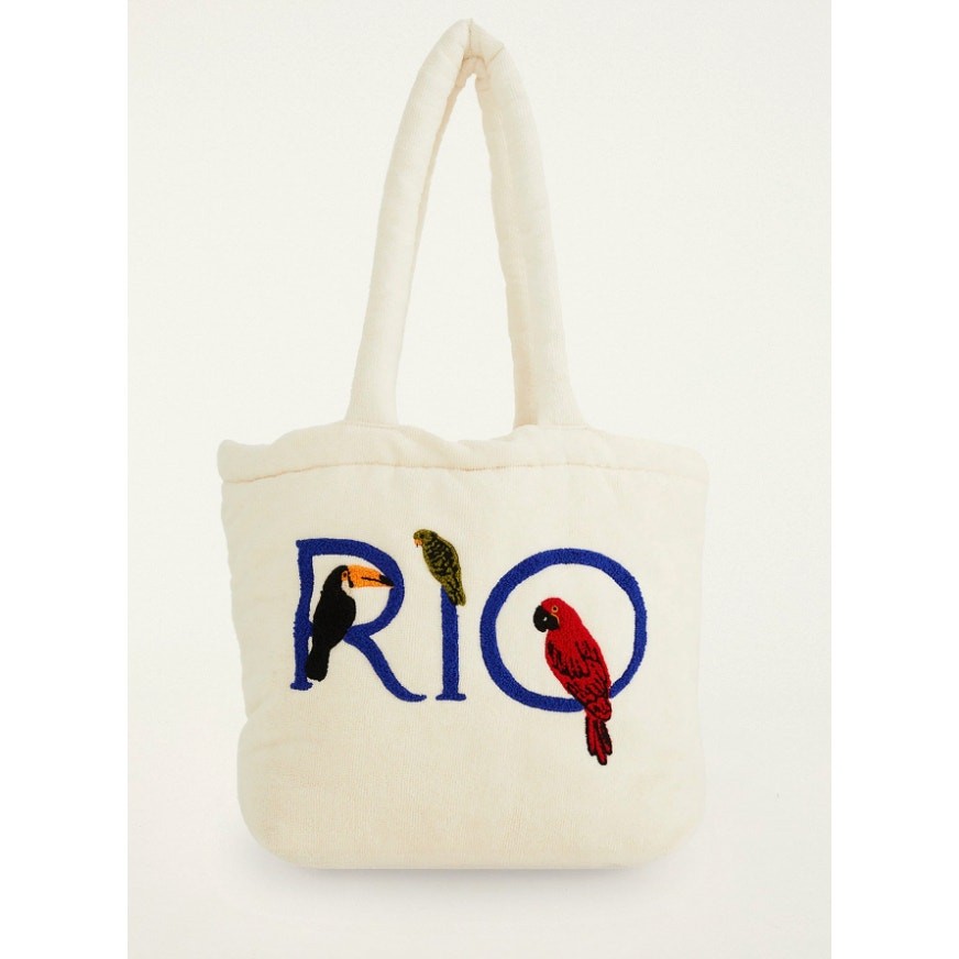 Farm Rio NEW Off-White Embroidered Rio Tote Bag