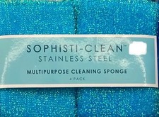 Sophisti-Clean Stainless Steel Multipurpose Cleaning Sponges, Dual-Sided, 4-pack