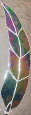 Handmade Stained Glass Feather Suncatcher Multicolor Decorative Hanging Panel