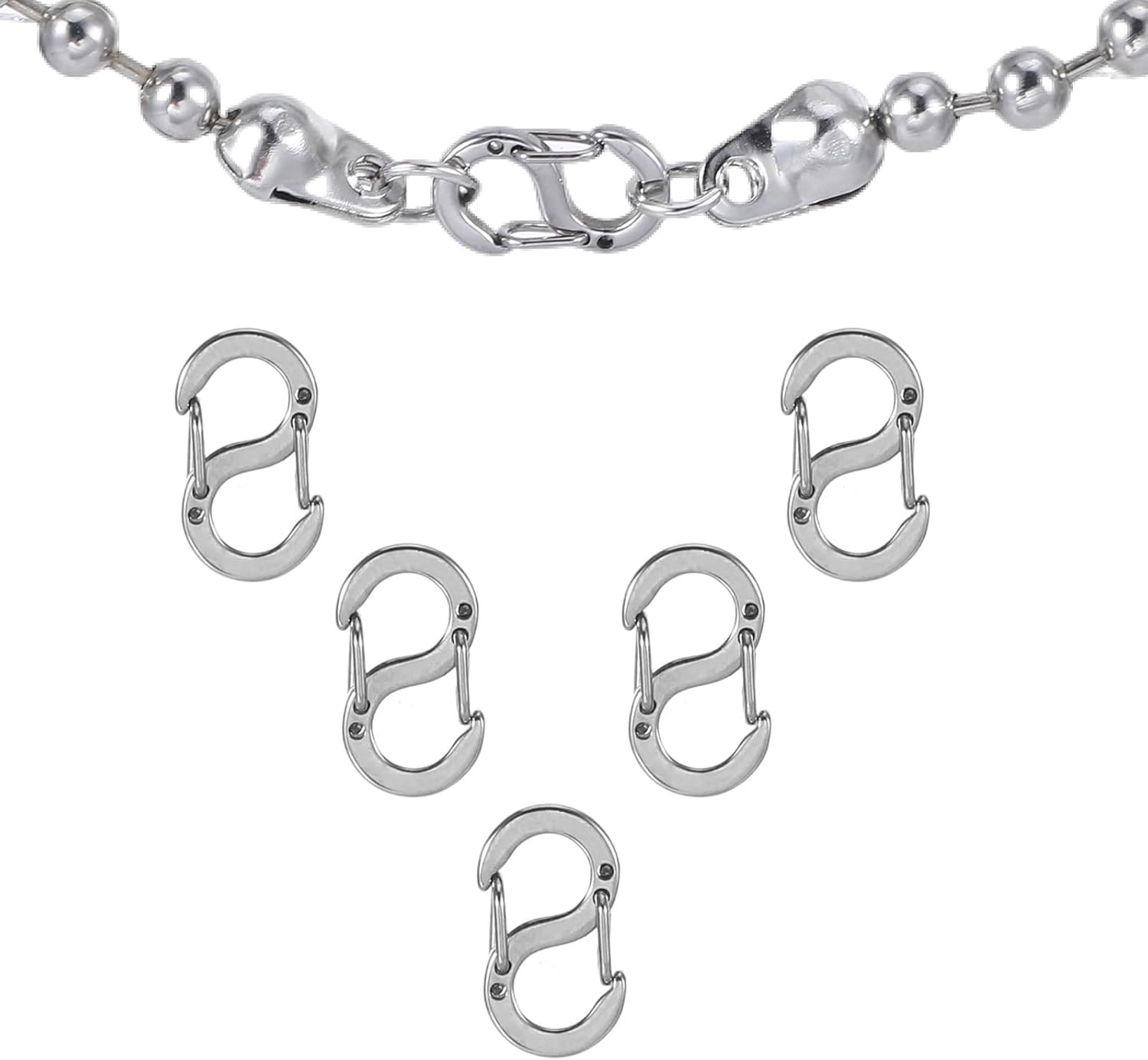 5Pcs Stainless Steel Lobster Claw Clasps Necklace Shortener Jewelry Connector