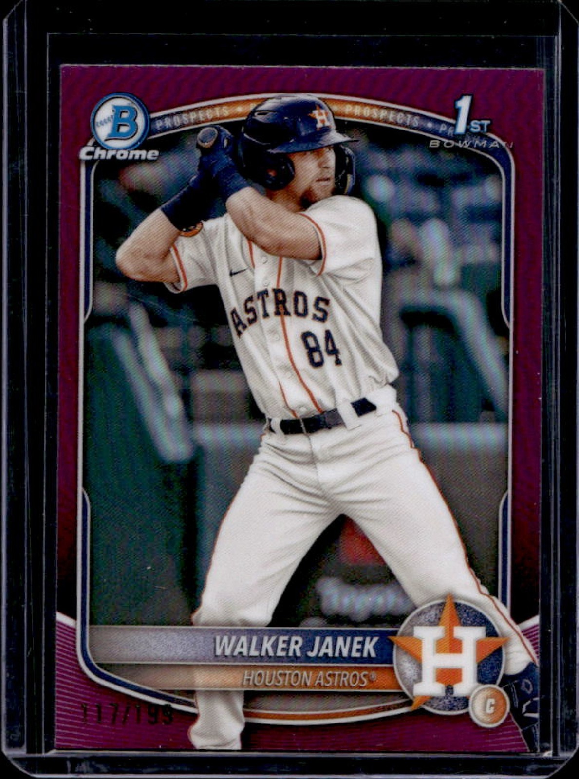 2025 Bowman Walker Janek Chrome Fuchsia Refractor 1st Prospect #/199 Astros