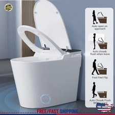 Auto Smart Toilet with Bidet  Auto Flush-ADA Comfort Height Elongated Toilet