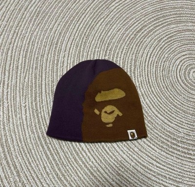A Bathing Ape Rare Men Hat Bape Ape Head Beanie Cap Purple Ss24 Limited Edition