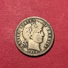 (1) Beautiful Toned Antique 1914-P Barber Dime CHOICE VG-VERY GOOD NICE FILL
