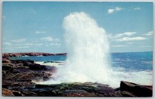 Acadia National Park ME Schoodic Point Spectacular Surf Postcard c1960s