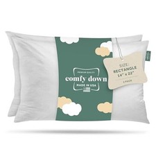 Set of 2 14x22 Decorative Throw Pillow Insert, Down and Feathers Fill, 100 