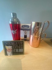 Smirnoff Bar Bundle Cocktail Shaker Optic Mugs Sign Man Cave Job Lot