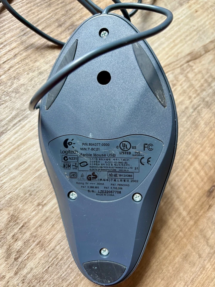 Logitech Marble Mouse T-BC21 USB Wired Trackball  ( TESTED WORKING ) - Image 2 of 2