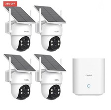 Aosu SolarCam D1 Classic Kit Outdoor Security Camera+ultra Doorcam+ 2 Indoor Cam