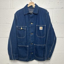 Vintage 90  s Carhartt Unlined Chore Coat  Darkstone  8C Men  s 40/Men  s Small