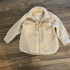 Zara Kids Tan Sherpa Shirt Jacket Size 9